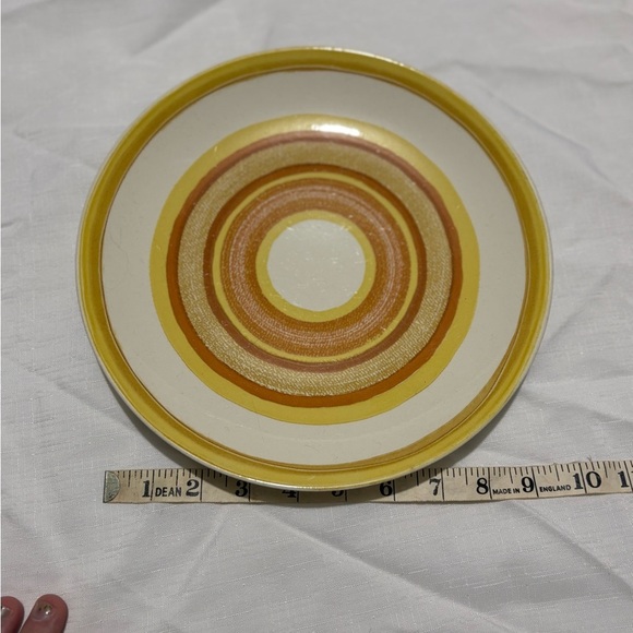 VintageYellow and Brown Ceramic Dinner Plate - Picture 1 of 3